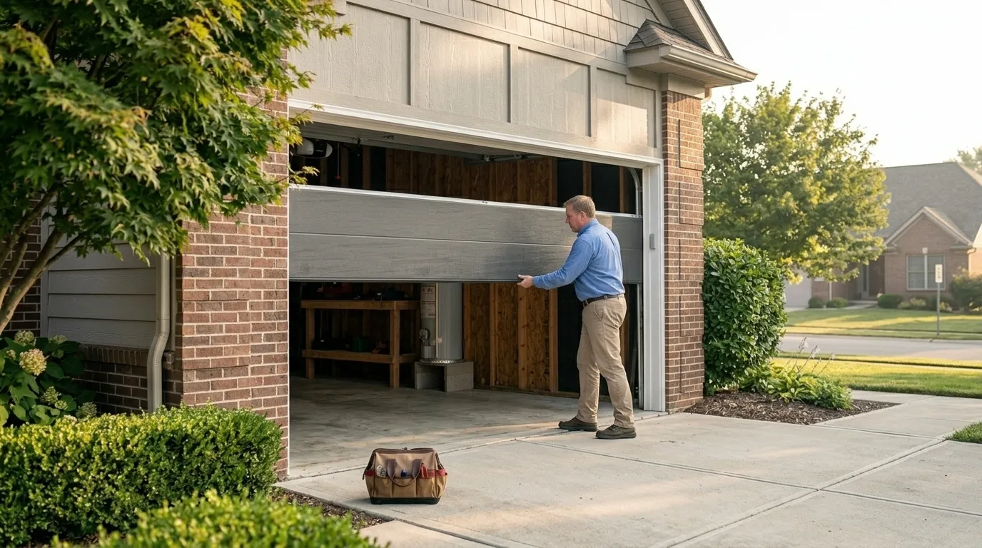 Garage Doors on Venice Homes From the Pre-Insulation Years